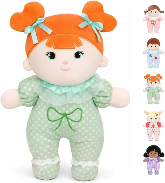 10-inch Green Plush Rag Doll — First Doll for Toddlers